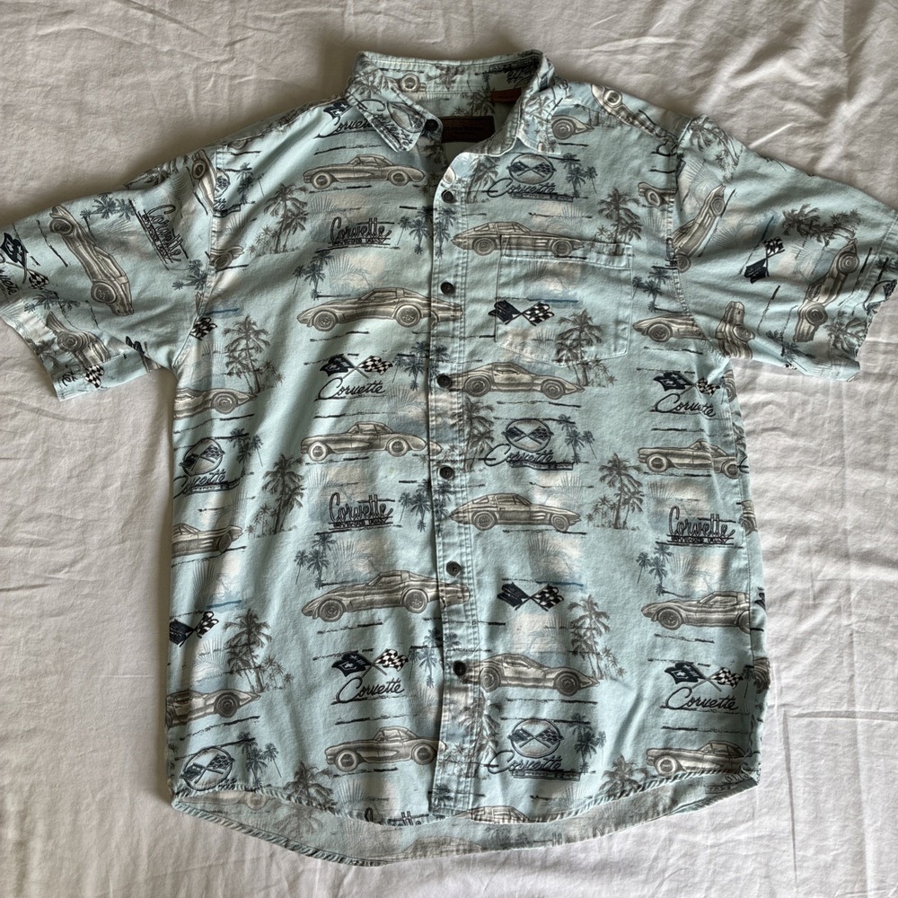 Clearwater Outfitters Corvette Sting Ray Button Front Shirt Men's Large